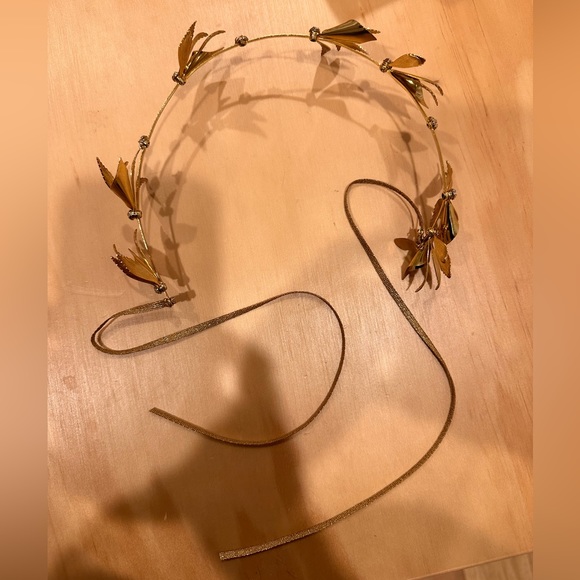 Gold & crystal floral bridal headband from BHLDN - Picture 6 of 8